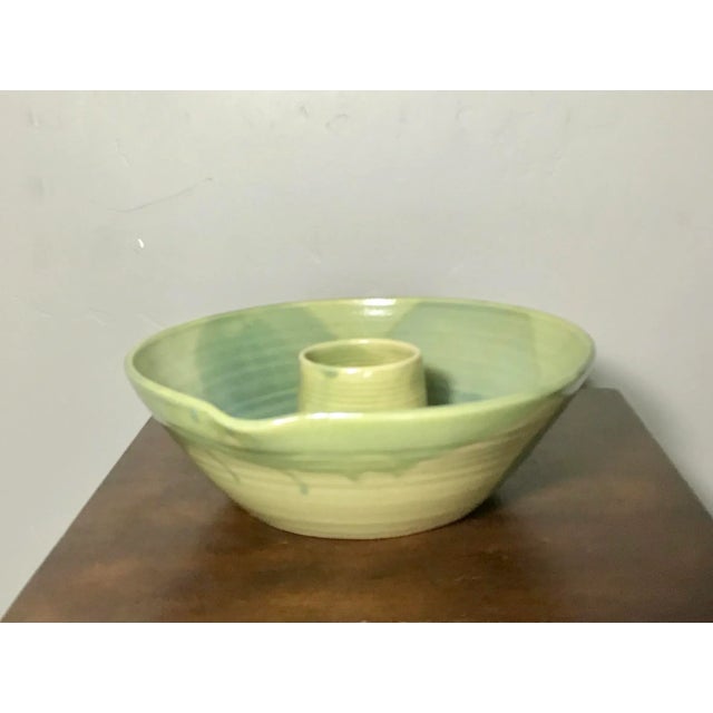 Contemporary Large Moss Green Studio Ceramic Bowl For Sale - Image 3 of 6