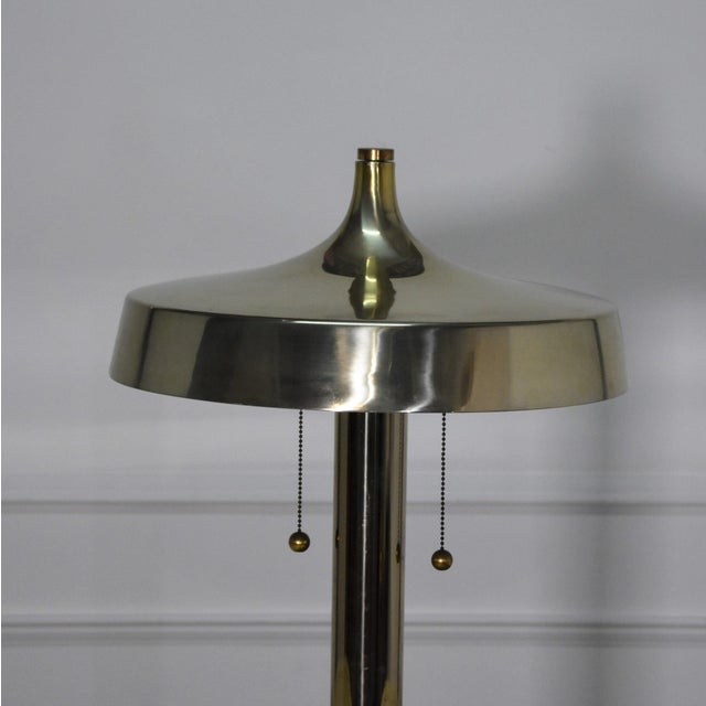 1960s Brass Deco Pagoda Table Lamps After Walter Von Nessen - a Pair For Sale In Tampa - Image 6 of 7