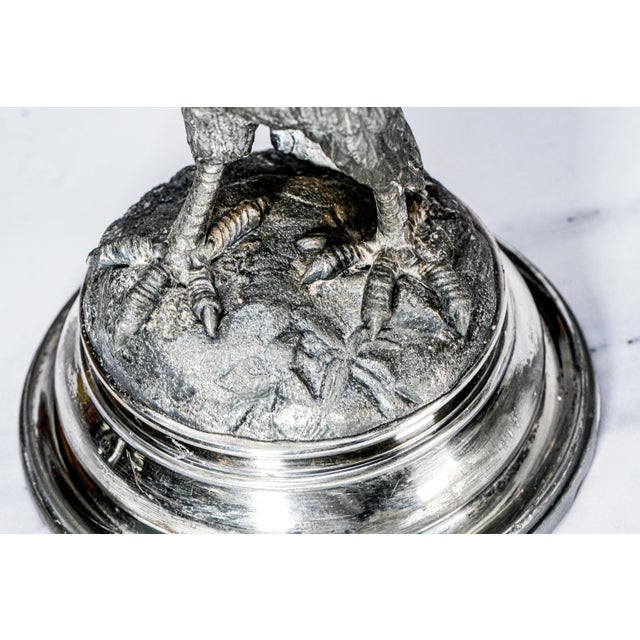 Patriotic American Bald Eagle Antique Victorian Sculpture Statue Desk Inkwell For Sale - Image 11 of 14