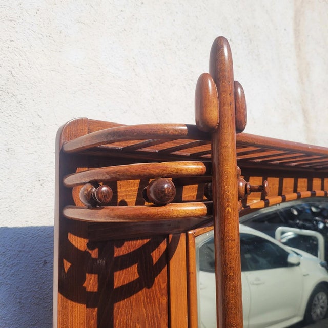 Art Nouveau Wooden Entryway Coat Rack For Sale - Image 4 of 17