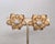 Pennino Vintage 1950s Signed Pennino Goldtone Flowers With Clear Rhinestones Clip Earrings-2 Piece For Sale - Image 4 of 7