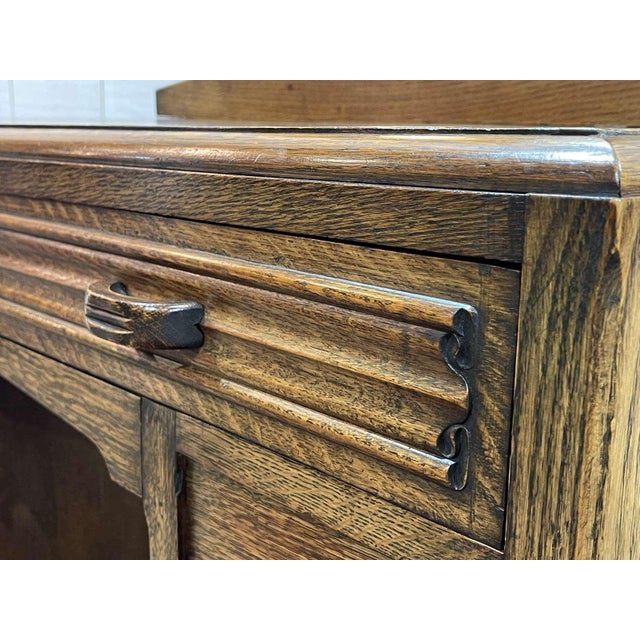 English Art Deco Dressing Table in Oak For Sale - Image 5 of 18
