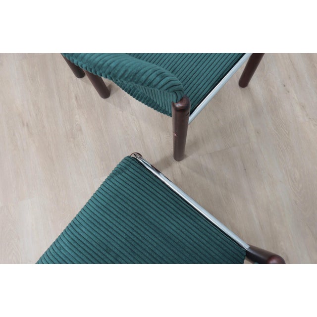 Mid-Century Modern Vintage Chrome and Wood Tubular Chairs, 1970s, Set of 6 For Sale - Image 3 of 14