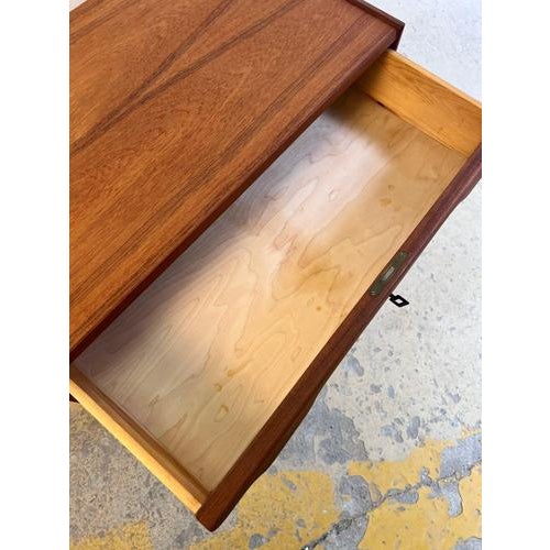 Danish Teak Chest of Drawers with Wooden and Brass Handles For Sale - Image 3 of 11