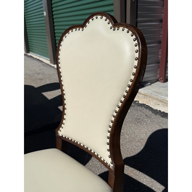 Chocolate Hooker Furniture Leesburg Oval Dark Wood Dining Table & 8 Leesburg Mahogany Wood Brown Italian Leather Dining Chairs - Set of 9 For Sale - Image 8 of 13