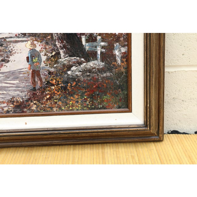 Impressionist Original Vintage Oil Painting by Robert Lebrón For Sale - Image 3 of 12