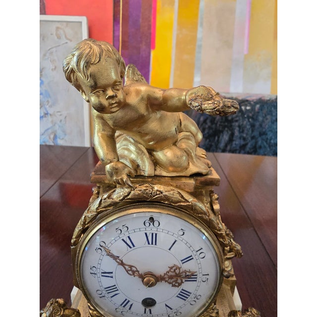 Antique French Cherub Putti Bronze Clock For Sale - Image 12 of 12