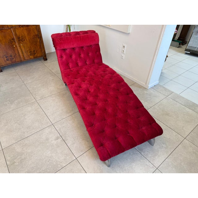 Contemporary Vintage Chesterfield Chaise Lounge For Sale - Image 3 of 13