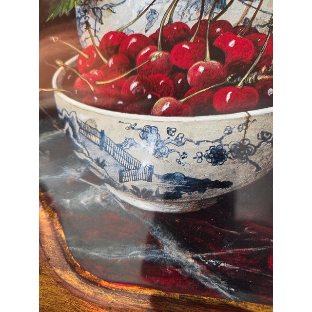 English Stephanie Hoppen for Keller Charles Picture Archive Still Life Tray Berries in Blue and While Bowls, England For Sale - Image 3 of 13