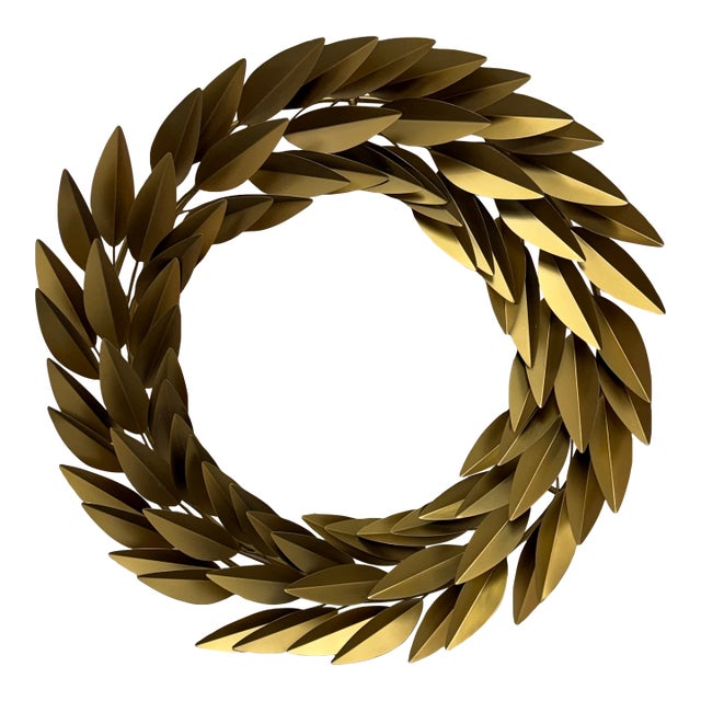 Restoration Hardware Brass Laurel Leaf Wreath, Medium For Sale