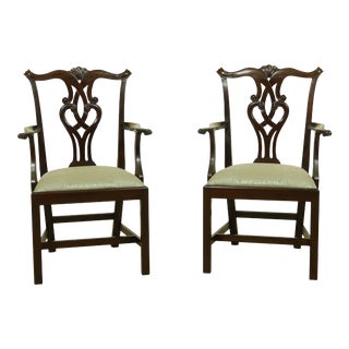 Mark Emirzian Chippendale Mahogany Armchairs - a Pair For Sale