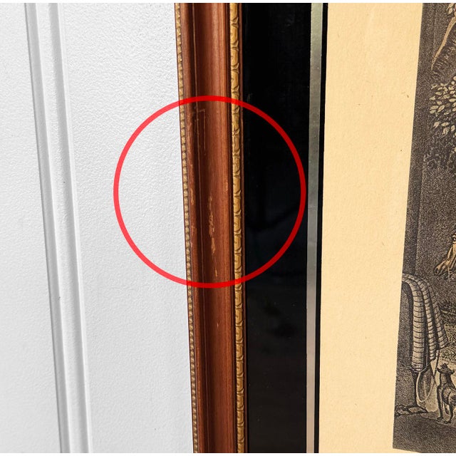 Antique English Fox Hunt Bachelor’s Hall Plate 1 Framed Art Lithograph For Sale - Image 9 of 9