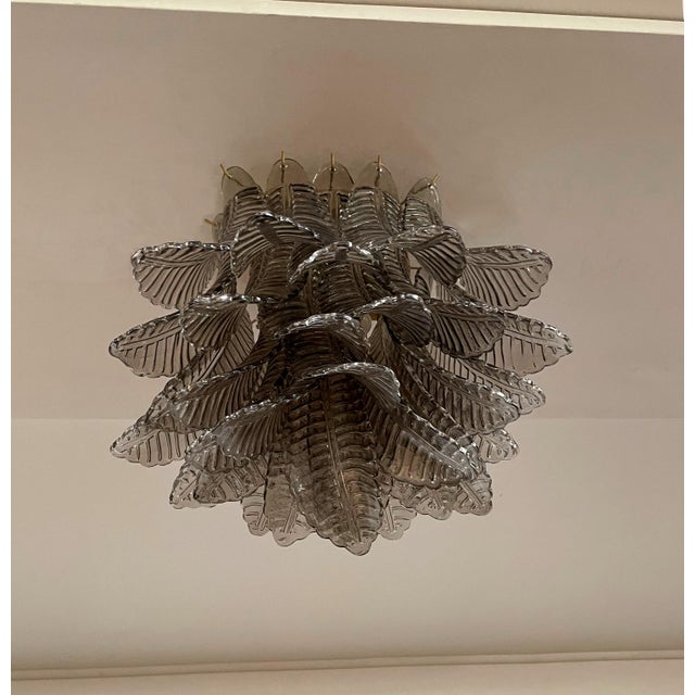 Murano Ceiling Lamp with 32 Smoked Felci Glasses, 1990s For Sale - Image 4 of 18