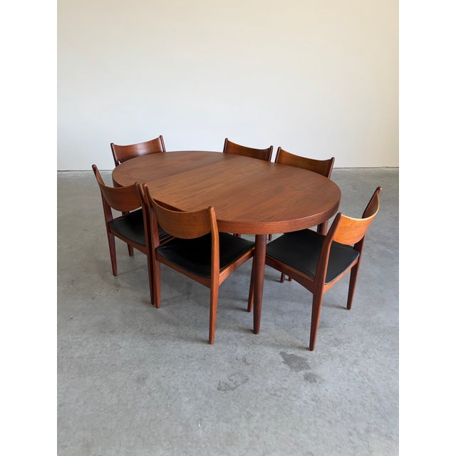 Kai Kristiansen Attrb Danish Teak Dining Table c.1960’s, 2 Leaves For Sale - Image 9 of 14