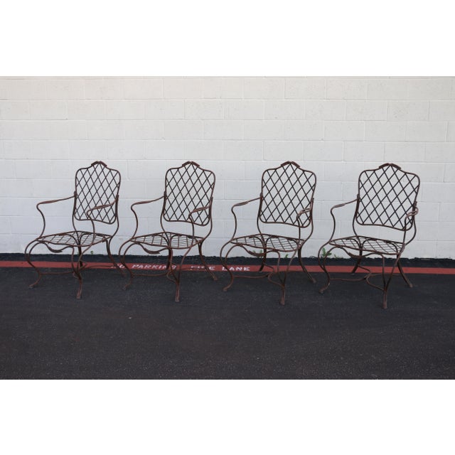 Late 20th Century Vintage Set of Six Gregorius Pineo Faux Bois Twig Iron Outdoor Armchairs — Los Angeles, Ca, Late 20th Century For Sale - Image 5 of 18