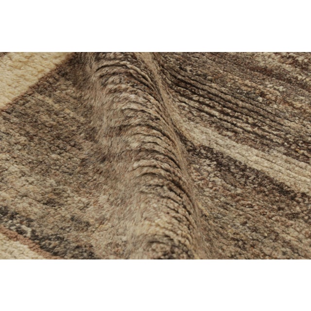 Textile Vintage Gabbeh Persian Runner Rug in Beige and Brown Tones - Rug & Kilim For Sale - Image 7 of 8