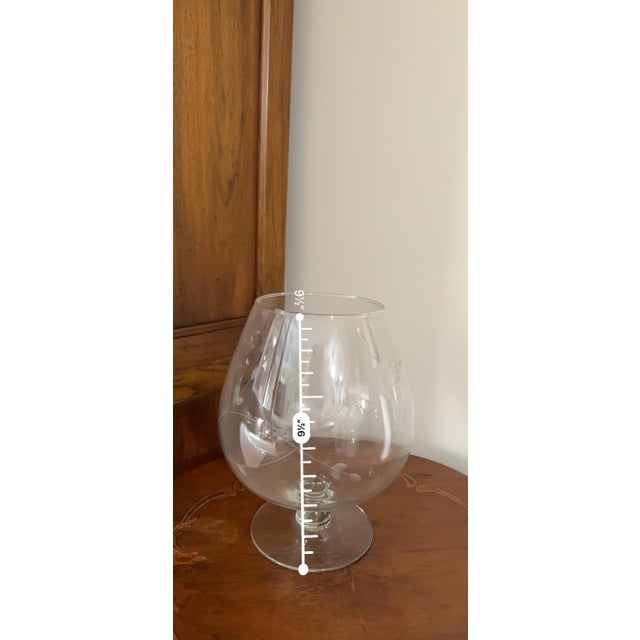 Vintage Princess House Heritage Pattern Full Set Hand Blown Pitcher, Glasses, Ice Bucket, Brandy Snifter For Sale - Image 9 of 14