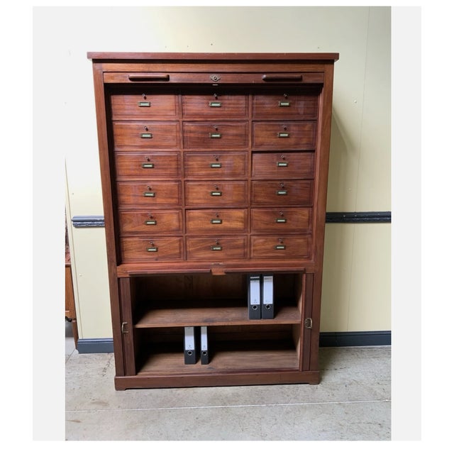 Art Nouveau Roller Shutter Archive Cabinet, 1910 For Sale - Image 6 of 11