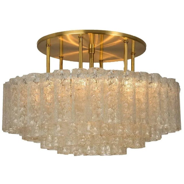 Large Glass Brass Light Fixtures from Doria, Germany, 1969, Set of 3 For Sale - Image 11 of 18