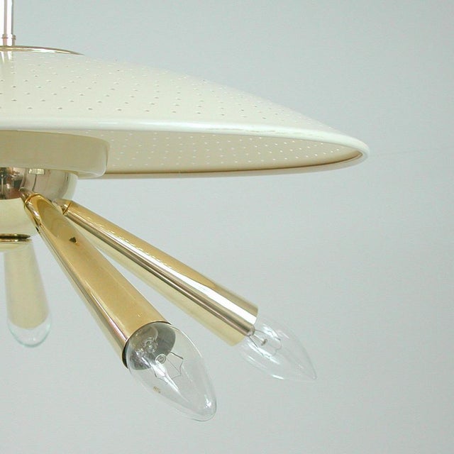 Brass Dome 5-Light Pendant, Italy, 1950s For Sale - Image 9 of 15