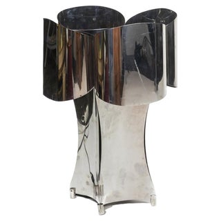 Quadrilobe Lamp in Polished Metal, 1970s For Sale