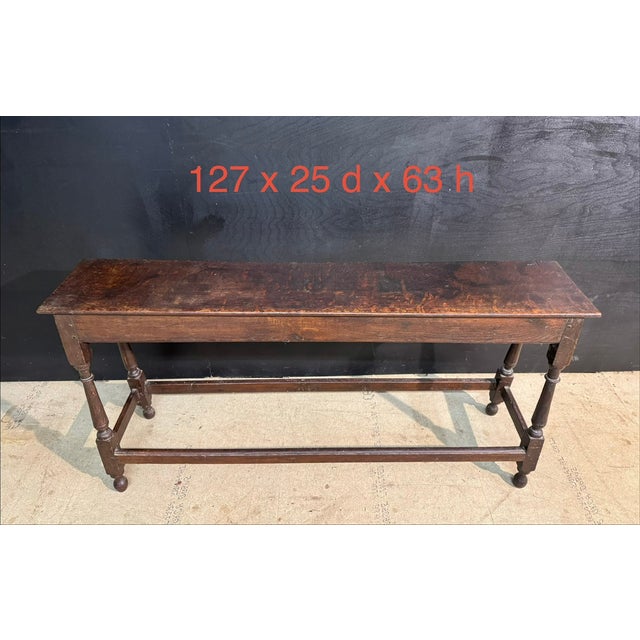 Long Georgian Oak Joint Stool, 1800 For Sale - Image 13 of 14