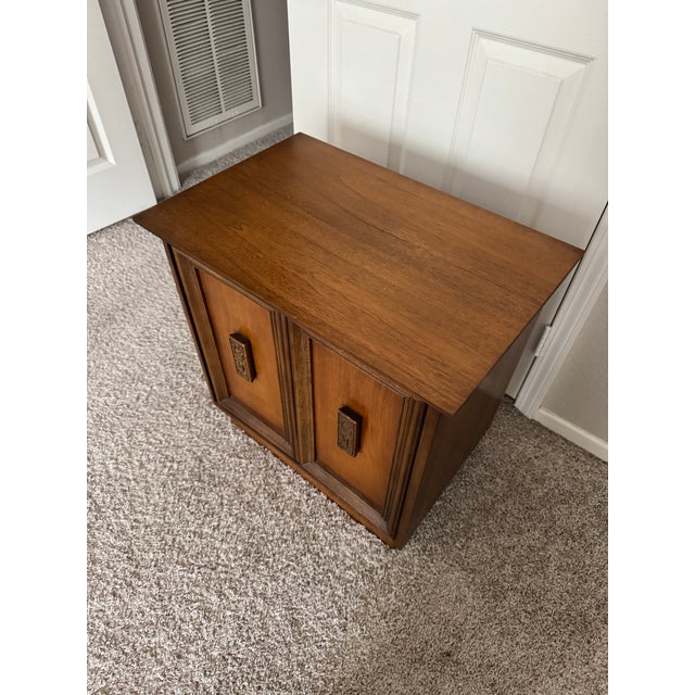 1960s Bassett Furniture Industries Mid Century Modern Dresser and Nightstand, 2 Pieces For Sale - Image 14 of 17
