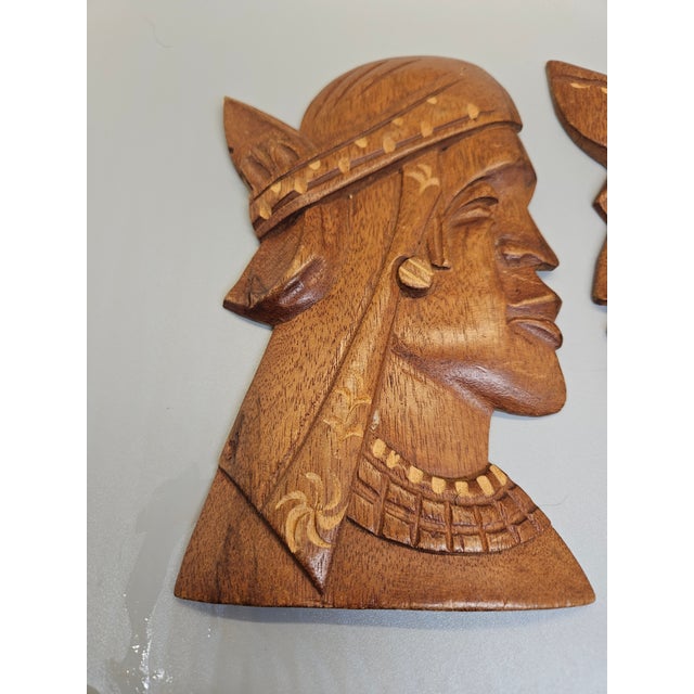 Vintage 60s wall decoration, wood and Hand Carved