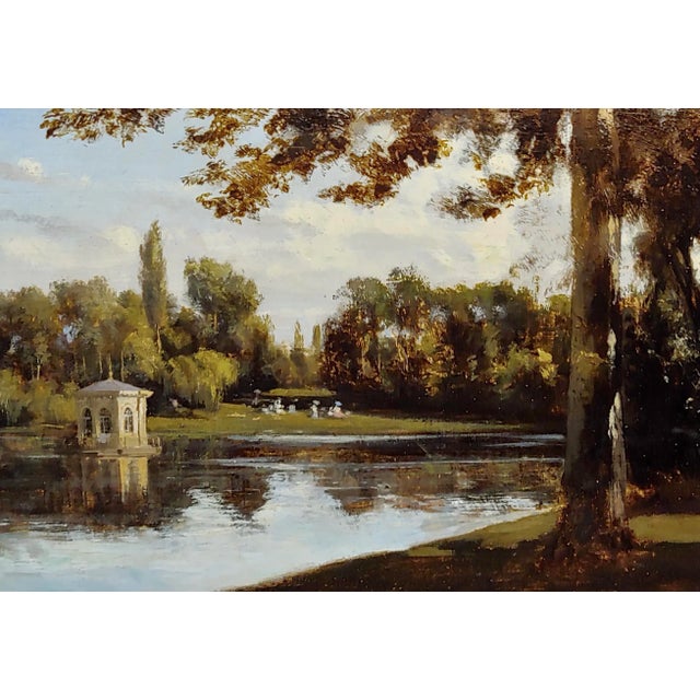 Beaux-Arts Attributed to Richard Parkes Bonington -Women W/Parasols at the Park-Oil Painting-C.1820 For Sale - Image 3 of 9