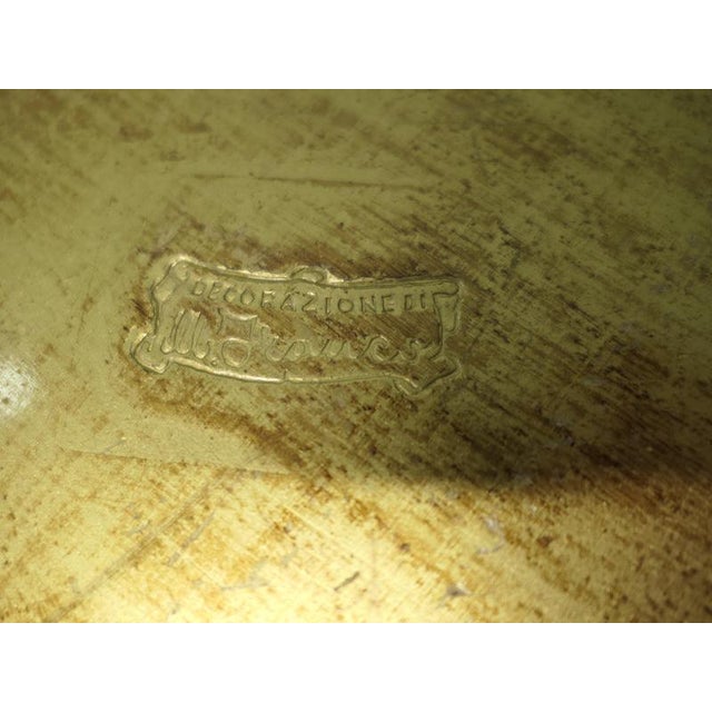 Wood Italian Carved and Gold and Green Painted Sideboard Tray, 1960 For Sale - Image 7 of 8