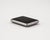 A vintage cigarette case made of stainless steel with a black leather inlay on the outside. The object has been...