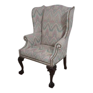 Sherrill Large Ball & Claw Upholstered Wing Chair