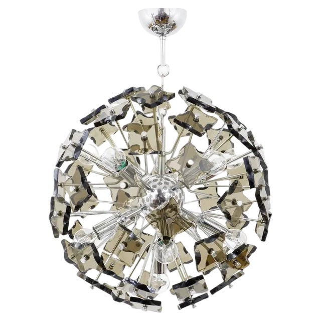 Mid-Century Italian Sputnik Chandelier from Fontana Arte, 1960s For Sale