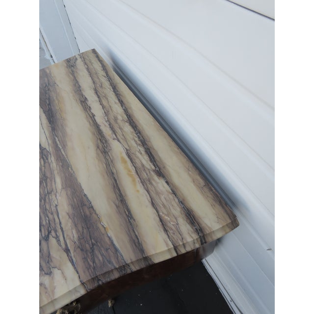 French Marble Top Bombay Serpentine Inlay Commode Dresser Bathroom Vanity 6435a For Sale - Image 15 of 17