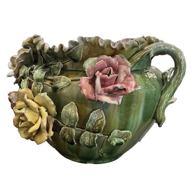 Circa 1900 Majolica Jardiniere For Sale - Image 4 of 18