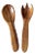 Mid Century Wooden Serving Utensils Pair For Sale
