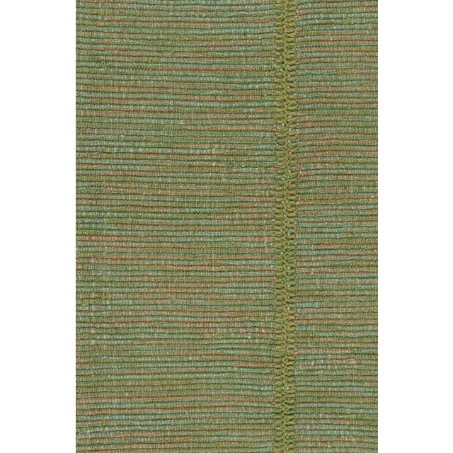 2010s Rug & Kilim’s Contemporary Kilim Rug in Green With Teal and Pink Accents For Sale In New York - Image 6 of 8