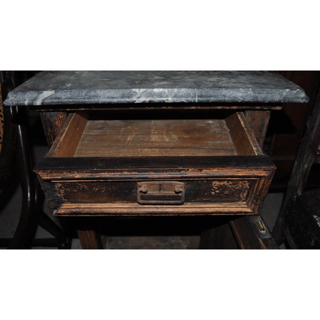 Antique German Marble Top Nightstand, 1890s For Sale - Image 6 of 8