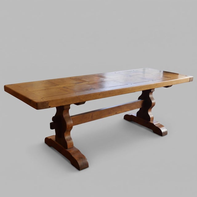 20th Century Collapsible Oak Monastery Table with Panelled Top in Mortise and Tenon Joints, 1930s For Sale - Image 9 of 9