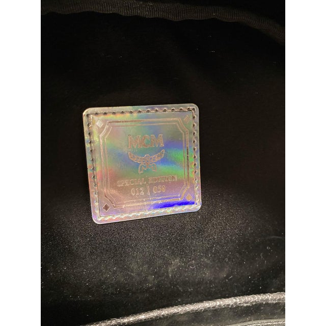 2010s Special Edition Silver Leather Swarovski Crystal Backpack with Rabbit Charm For Sale - Image 5 of 12