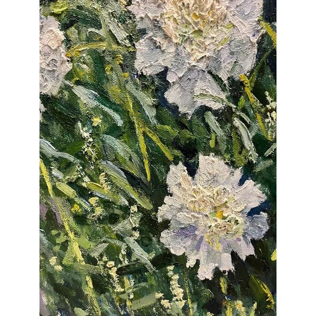 Georgij Moroz, White Peonies in the Garden, Oil, 2006 For Sale - Image 6 of 7