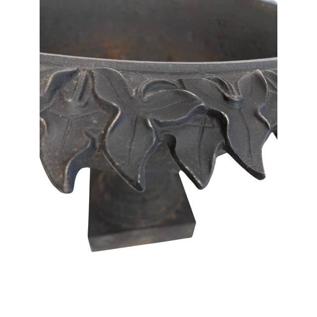 Late 19th Century Late 19th Century Victorian Black Cast Iron Jardinière For Sale - Image 5 of 8