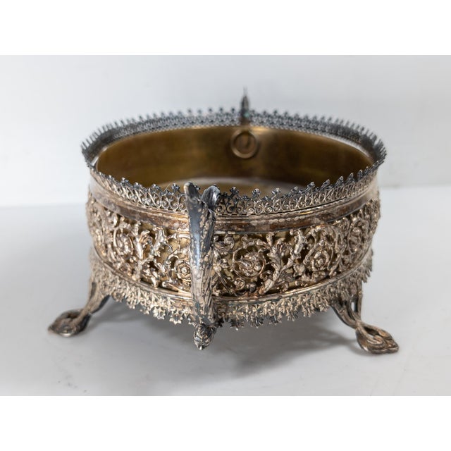 19th Century Victorian Silverplate Centerpiece Jardiniere Planter For Sale - Image 4 of 14