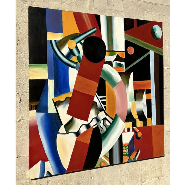 Late 20th Century Vintage Boho Original Oil Painting on Board After Legere For Sale - Image 5 of 9