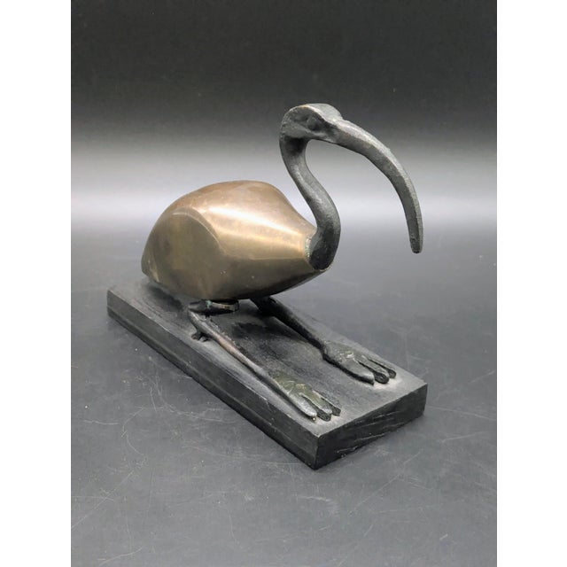 African Vintage Egyptian-Themed Brass & Bronze Ibis For Sale - Image 3 of 7