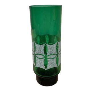 Green Glass Vase, Veb Kunst Glas Wasungen, Germany, 1960s For Sale
