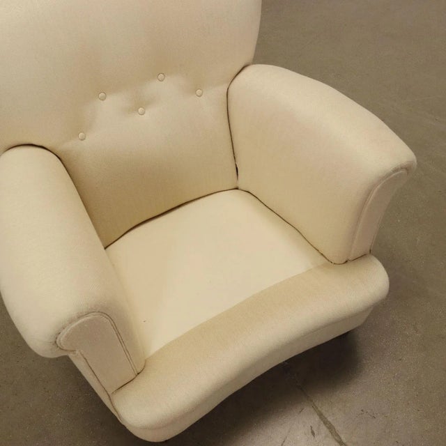 Textile Vintage Fabric Armchair, 1950s For Sale - Image 7 of 10