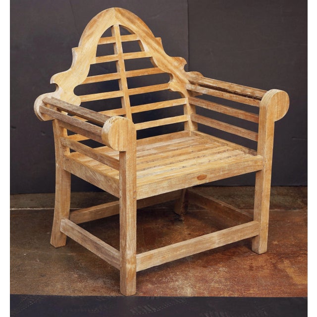 Lutyens Style Garden Chair of Teak For Sale - Image 10 of 12