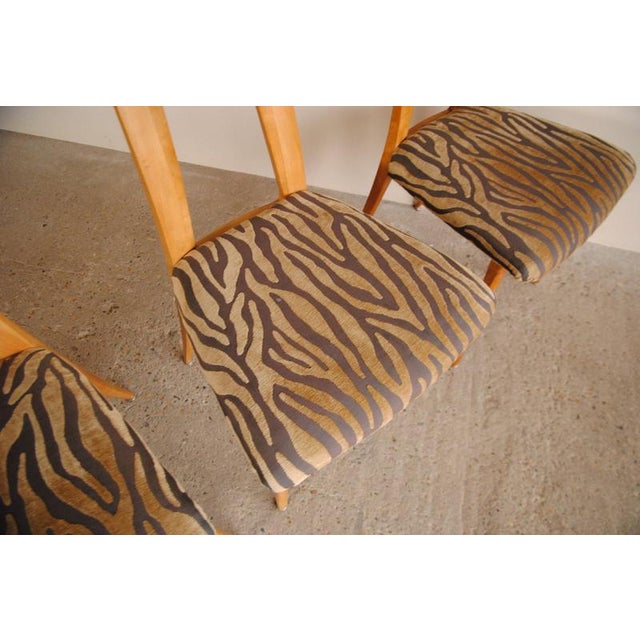 Wood Zebra Dining Chairs, Set of 4 For Sale - Image 7 of 18