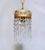 Hollywood Regency Vintage Gold Filigree Crystal Waterfall Mini Pendant Chandelier For Sale - Image 3 of 8